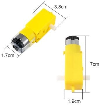 6V 750 Rpm Sarı L Redüktörlü Motor - Plastik Dişli