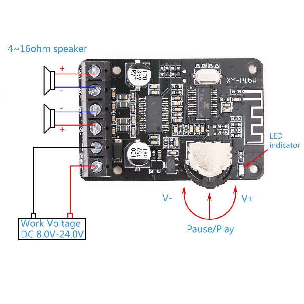 XY-P15W Bluetooth Amfi Modülü Amplifikatör Devresi
