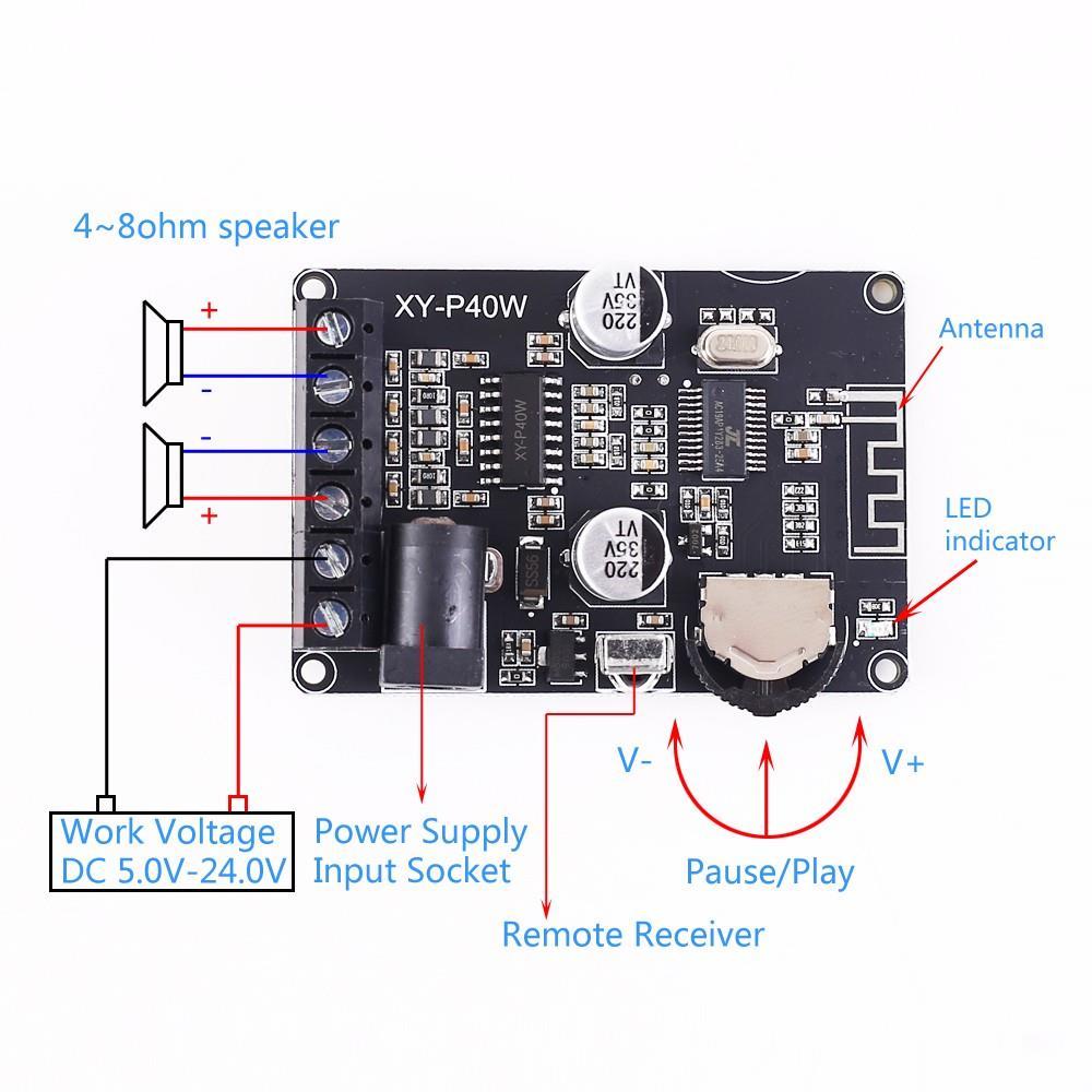 XY-P40W Bluetooth Amfi Modülü Amplifikatör Devresi