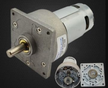 12V 5Rpm 60mm Redüktörlü Kare Flanşlı Dc Motor