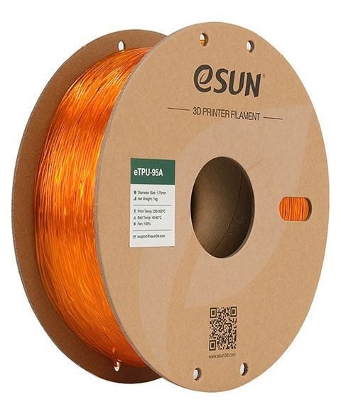 eSUN Transparan Turuncu eTPU-95A Filament 1.75mm 1 KG