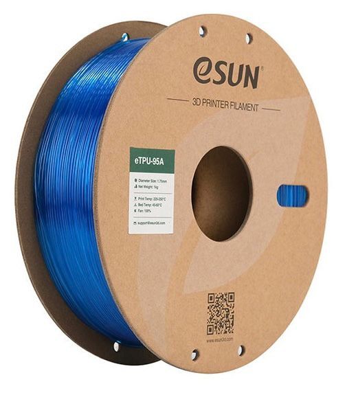 eSUN Transparan Mavi eTPU-95A Filament 1.75mm 1 KG