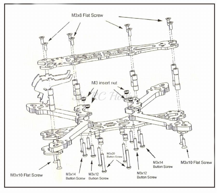Mark4 225mm Karbon Fiber Drone Gövdesi